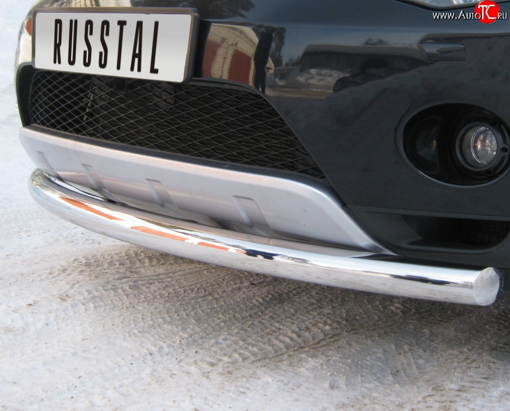 15 499 р. Одинарная защита переднего бампера SLITKOFF диаметром 76 мм Peugeot 4007 (2007-2012)  с доставкой в г. Керчь