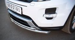 18 949 р. Защита переднего бампера (Dynamic, 2 трубыØ63 и 42 мм, нержавейка) SLITKOFF  Land Rover Range Rover Evoque  1 L538 (2011-2015) дорестайлинг 3 дв., дорестайлинг 5 дв.  с доставкой в г. Керчь. Увеличить фотографию 3