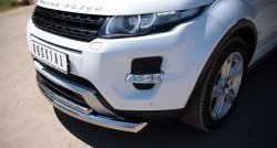 19 549 р. Защита переднего бампера (2 трубыØ76 и 42 мм, нержавейка) SLITKOFF  Land Rover Range Rover Evoque  1 L538 (2011-2015) дорестайлинг 3 дв., дорестайлинг 5 дв.  с доставкой в г. Керчь. Увеличить фотографию 3