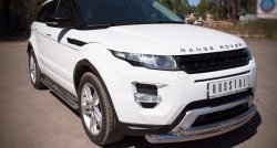 22 099 р. Защита переднего бампера (2 трубыØ76 и 42 мм, нержавейка) SLITKOFF  Land Rover Range Rover Evoque  1 L538 (2011-2015) дорестайлинг 3 дв., дорестайлинг 5 дв.  с доставкой в г. Керчь. Увеличить фотографию 2
