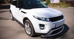 24 549 р. Защита порогов с пластиковыми вставками для ног SLITKOFF из круглой трубы с закругленными торцами диаметром 76 мм (Dynamic)  Land Rover Range Rover Evoque  1 L538 (2011-2015) дорестайлинг 5 дв.  с доставкой в г. Керчь. Увеличить фотографию 3