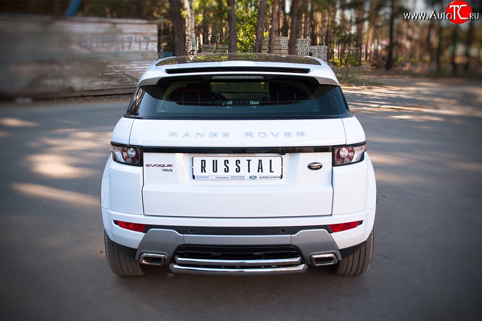 17 999 р. Защита заднего бампера (к-я DYNAMIC, Ø63 и 42 мм, нержавейка) SLITKOFF Land Rover Range Rover Evoque 1 L538 дорестайлинг 5 дв. (2011-2015)  с доставкой в г. Керчь