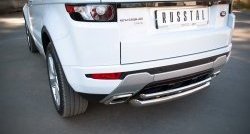 18 699 р. Защита заднего бампера (DYNAMIC, Ø76 и 42 мм, нержавейка) SLITKOFF  Land Rover Range Rover Evoque  1 L538 (2011-2018) дорестайлинг 3 дв., дорестайлинг 5 дв., рестайлинг 3 дв., рестайлинг 5 дв.  с доставкой в г. Керчь. Увеличить фотографию 4