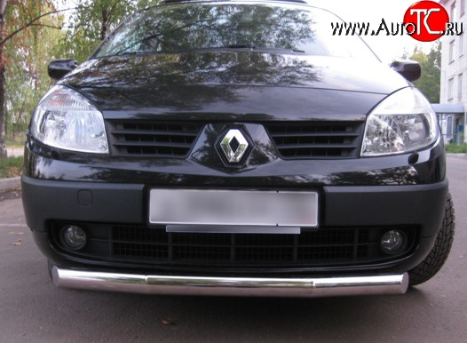 11 749 р. Одинарная защита переднего бампера Russtal диаметром 76 мм Renault Scenic 2 (2003-2009)  с доставкой в г. Керчь