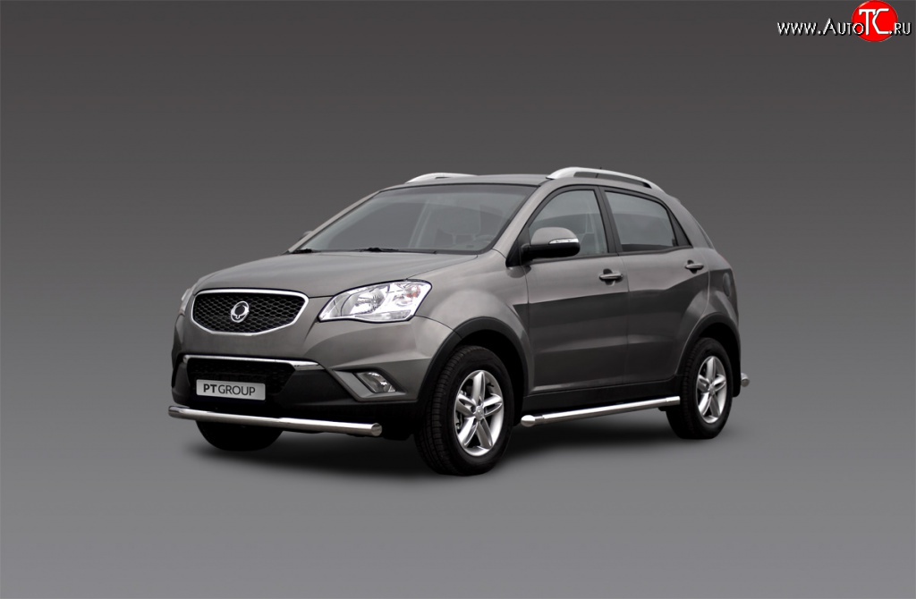 8 749 р. Защита порогов Petroil Tuning из круглой трубы диаметром 63 мм  SSANGYONG Actyon (2010-2013) дорестайлинг  с доставкой в г. Керчь