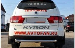 Защита заднего бампера (Ø76 мм, нержавейка) SLITKOFF SSANGYONG Kyron (2005-2007) дорестайлинг