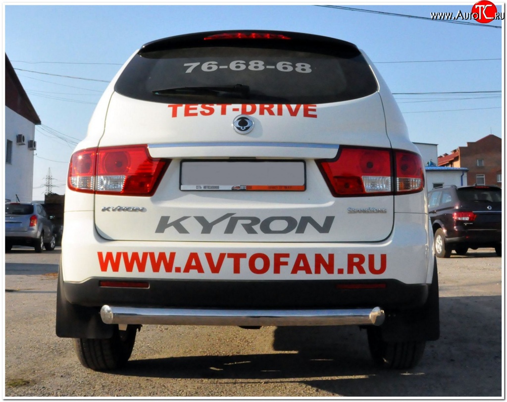 17 399 р. Защита заднего бампера (Ø76 мм, нержавейка) SLITKOFF  SSANGYONG Kyron (2005-2007) дорестайлинг  с доставкой в г. Керчь