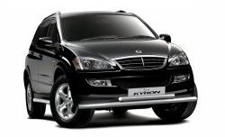 Двойная защита переднего бампера Petroil Tuning из труб диаметром по 63 мм SSANGYONG Kyron (2005-2007) дорестайлинг
