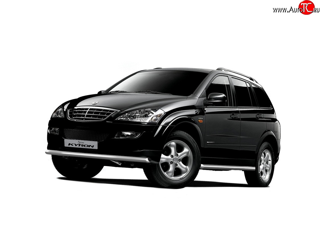 4 499 р. Защита порогов из трубы Ø63 Petroil Tuning SSANGYONG Kyron дорестайлинг (2005-2007) (Нержавеющая полированная сталь)  с доставкой в г. Керчь
