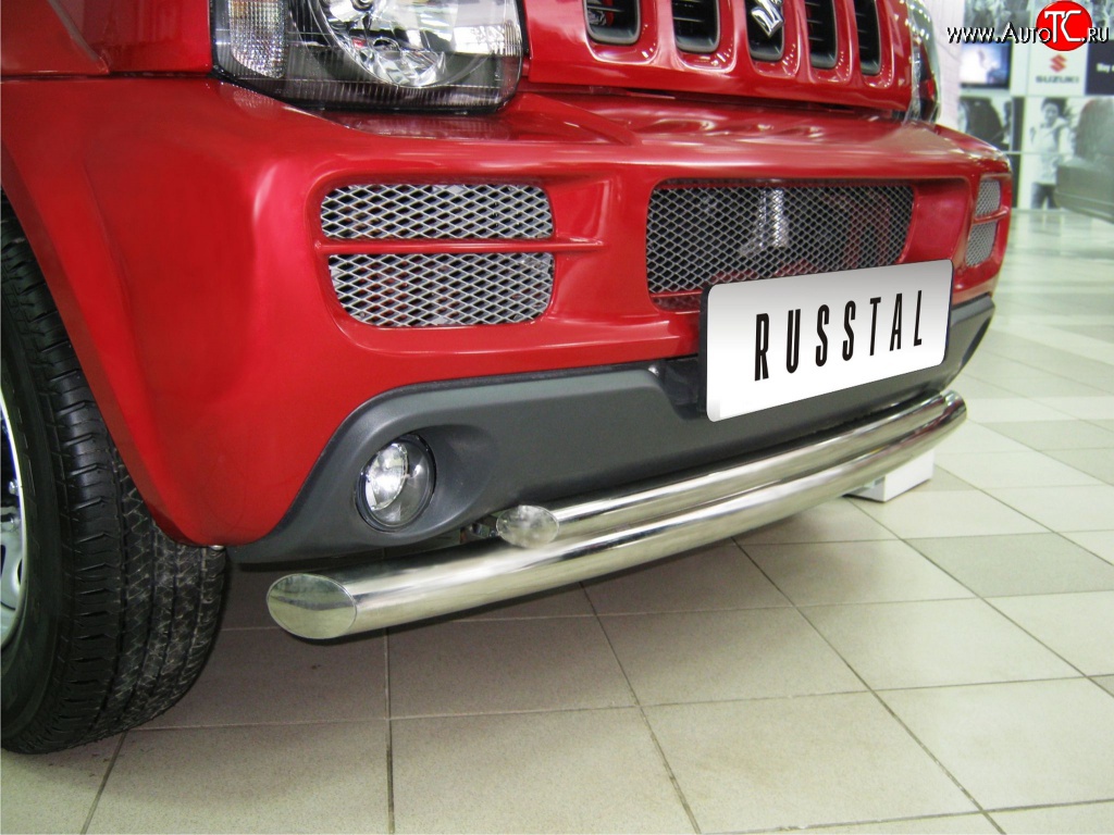 16 999 р. Защита переднего бампера (2 трубыØ63 и 42 мм, нержавейка) SLITKOFF  Suzuki Jimny  JB23/JB43 (1998-2001) дорестайлинг  с доставкой в г. Керчь