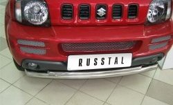 16 999 р. Защита переднего бампера (2 трубыØ63 и 42 мм, нержавейка) SLITKOFF  Suzuki Jimny  JB23/JB43 (1998-2001) дорестайлинг  с доставкой в г. Керчь. Увеличить фотографию 3