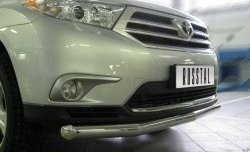18 999 р. Одинарная защита переднего бампера SLITKOFF 76 мм  Toyota Highlander  XU40 (2010-2013) рестайлинг  с доставкой в г. Керчь. Увеличить фотографию 2