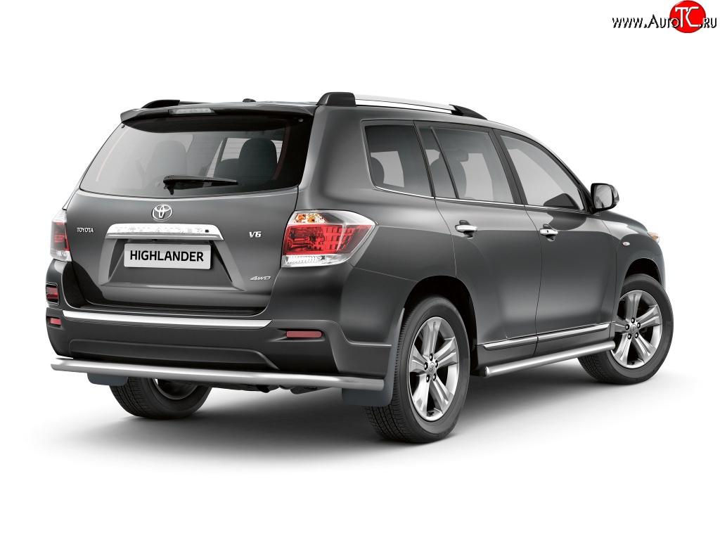 5 899 р. Защита заднего бампера Petroil Tuning 63 мм  Toyota Highlander  XU40 (2007-2010) дорестайлинг  с доставкой в г. Керчь