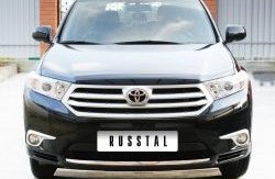 11 599 р. Защита переднего бампера (Ø75х42 мм, нержавейка) Russtal Toyota Highlander XU40 рестайлинг (2010-2013)  с доставкой в г. Керчь. Увеличить фотографию 2