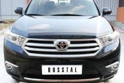 11 599 р. Защита переднего бампера (Ø75х42 мм, нержавейка) Russtal Toyota Highlander XU40 рестайлинг (2010-2013)  с доставкой в г. Керчь. Увеличить фотографию 4