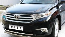 11 599 р. Защита переднего бампера (Ø75х42 мм, нержавейка) Russtal Toyota Highlander XU40 рестайлинг (2010-2013)  с доставкой в г. Керчь. Увеличить фотографию 5