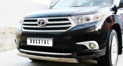 11 599 р. Защита переднего бампера (Ø75х42 мм, нержавейка) Russtal Toyota Highlander XU40 рестайлинг (2010-2013)  с доставкой в г. Керчь. Увеличить фотографию 6