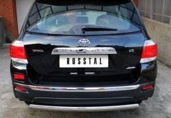 11 599 р. Защита заднего бампера (Ø75х42 мм, нержавейка) Russtal Toyota Highlander XU40 рестайлинг (2010-2013)  с доставкой в г. Керчь. Увеличить фотографию 2