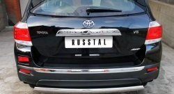 11 599 р. Защита заднего бампера (Ø75х42 мм, нержавейка) Russtal Toyota Highlander XU40 рестайлинг (2010-2013)  с доставкой в г. Керчь. Увеличить фотографию 3