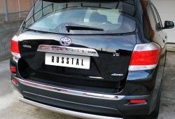 11 599 р. Защита заднего бампера (Ø75х42 мм, нержавейка) Russtal Toyota Highlander XU40 рестайлинг (2010-2013)  с доставкой в г. Керчь. Увеличить фотографию 4