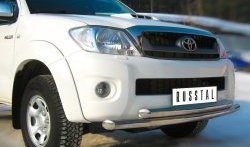 17 299 р. Защита переднего бампера (2 трубыØ63 мм, нержавейка) SLITKOFF  Toyota Hilux  AN10,AN20 (2008-2011) 1-ый рестайлинг  с доставкой в г. Керчь. Увеличить фотографию 2