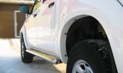77 999 р. Защита порогов Russtal из круглой трубы диаметром 76 мм Toyota Hilux AN20,AN30  2-ой рестайлинг (2011-2016) (Защита порогов с со скосами на торцах (вариант 1))  с доставкой в г. Керчь. Увеличить фотографию 4