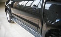 10 049 р. Широкая защита порогов Russtal из металлического листа Toyota Hilux AN10,AN20 дорестайлинг (2004-2008) (Неокрашенные)  с доставкой в г. Керчь. Увеличить фотографию 3