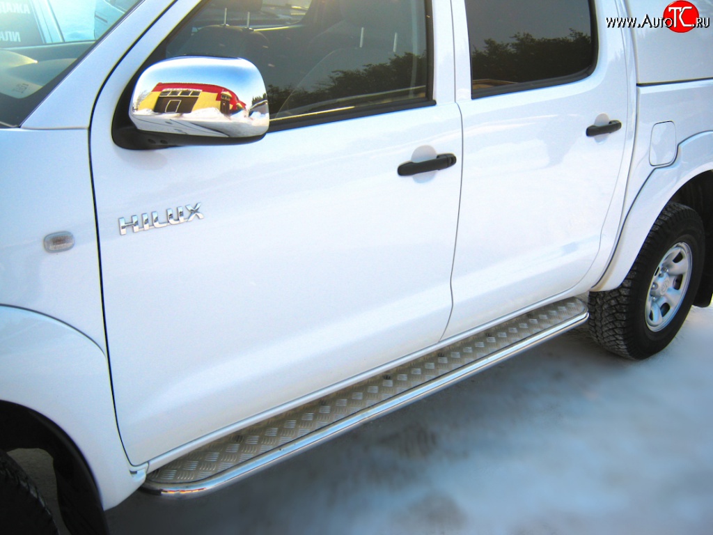 24 649 р. Широкая защита порогов SLITKOFF  Toyota Hilux ( AN10,AN20,  AN20,AN30) (2008-2016) 1-ый рестайлинг,  2-ой рестайлинг  с доставкой в г. Керчь