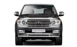 Двойная защита переднего бампера Petroil Tuning из труб диаметром по 63 мм Toyota Land Cruiser  200 (2007-2012) дорестайлинг