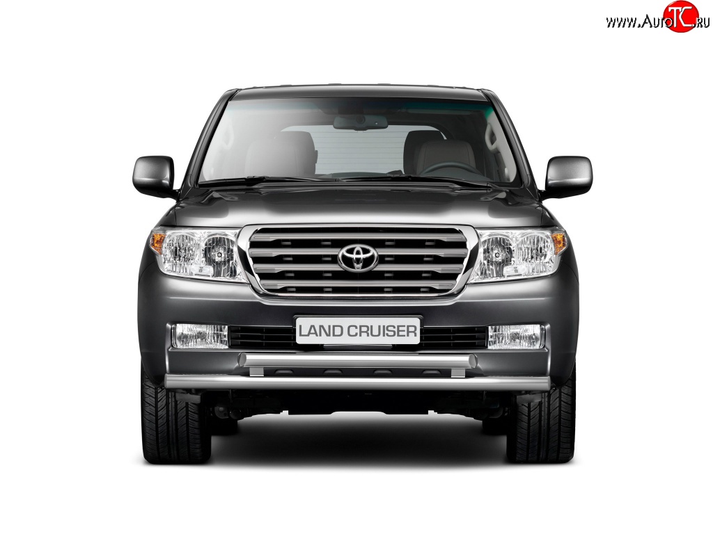 11 799 р. Двойная защита переднего бампера Petroil Tuning из труб диаметром по 63 мм  Toyota Land Cruiser  200 (2007-2012) дорестайлинг  с доставкой в г. Керчь