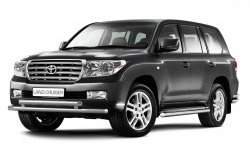 11 799 р. Двойная защита переднего бампера Petroil Tuning из труб диаметром по 63 мм  Toyota Land Cruiser  200 (2007-2012) дорестайлинг  с доставкой в г. Керчь. Увеличить фотографию 2