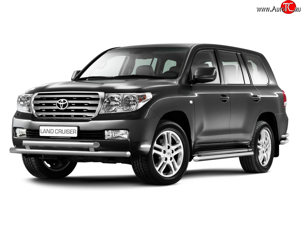 11 899 р. Защита порогов Petroil Tuning из круглой трубы диаметром 63 мм  Toyota Land Cruiser  200 (2007-2012) дорестайлинг  с доставкой в г. Керчь