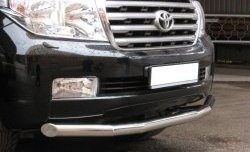 Одинарная защита переднего бампера SLITKOFF диаметром 76 мм Toyota Land Cruiser  200 (2007-2012) дорестайлинг