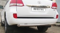 18 899 р. Защита заднего бампера (Ø76 мм, нержавейка) SLITKOFF  Toyota Land Cruiser  200 (2007-2012) дорестайлинг  с доставкой в г. Керчь. Увеличить фотографию 2