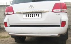 18 899 р. Защита заднего бампера (Ø76 мм, нержавейка) SLITKOFF  Toyota Land Cruiser  200 (2007-2012) дорестайлинг  с доставкой в г. Керчь. Увеличить фотографию 4