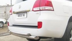 16 449 р. Защита заднего бампера (Ø76 и 63 мм, нержавейка) SLITKOFF  Toyota Land Cruiser  200 (2007-2012) дорестайлинг  с доставкой в г. Керчь. Увеличить фотографию 2