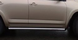 70 999 р. Защита порогов Russtal из круглой трубы диаметром 63 мм Toyota RAV4 XA30 5 дв. удлиненный 1-ый рестайлинг (2009-2010) (Защита порогов с со скосами на торцах (вариант 1))  с доставкой в г. Керчь. Увеличить фотографию 2