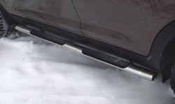 83 999 р. Защита порогов Russtal из трубы d76 мм с пластиковыми вставками для ног Toyota RAV4 XA305 5 дв. дорестайлинг (2005-2009) (Защита порогов с со скосами на торцах (вариант 1))  с доставкой в г. Керчь. Увеличить фотографию 2