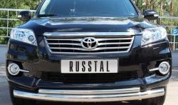 19 999 р. Защита переднего бампера (2 трубыØ76 и 42 мм, нержавейка) SLITKOFF Toyota RAV4 XA30 5 дв. удлиненный 2-ой рестайлинг (2010-2013)  с доставкой в г. Керчь. Увеличить фотографию 2