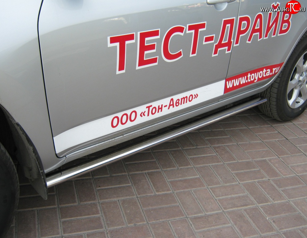 70 999 р. Защита порогов Russtal из круглой трубы диаметром 63 мм Toyota RAV4 XA30 5 дв. удлиненный 2-ой рестайлинг (2010-2013) (Защита порогов с со скосами на торцах (вариант 1))  с доставкой в г. Керчь
