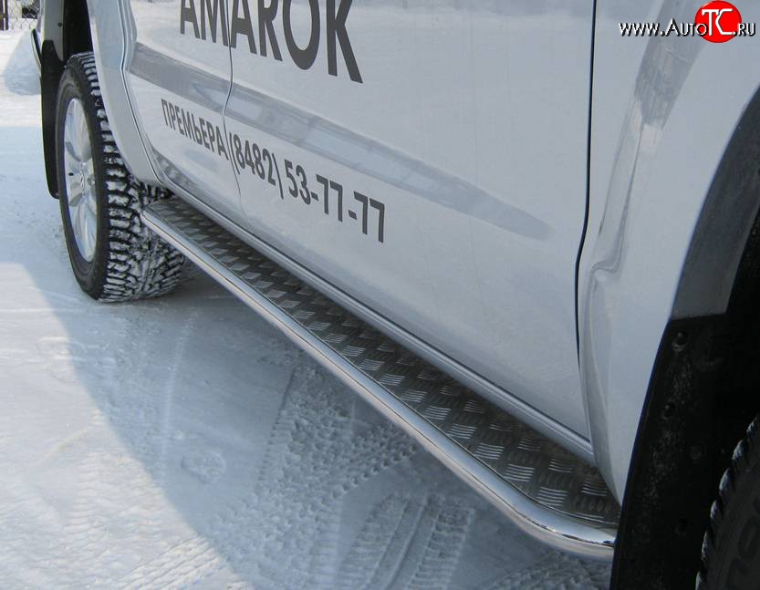 20 399 р. Широкая защита порогов Russtal Volkswagen Amarok дорестайлинг (2009-2016)  с доставкой в г. Керчь