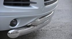 22 549 р. Защита переднего бампера (2 трубыØ76 и 63 мм, нержавейка) SLITKOFF Volkswagen Touareg NF дорестайлинг (2010-2014)  с доставкой в г. Керчь. Увеличить фотографию 2