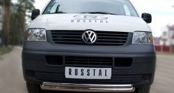 16 999 р. Защита переднего бампера (2 трубыØ63 и 42 мм, нержавейка) SLITKOFF  Volkswagen Transporter  T5 (2003-2009) дорестайлинг  с доставкой в г. Керчь. Увеличить фотографию 3