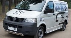 16 999 р. Защита переднего бампера (2 трубыØ63 и 42 мм, нержавейка) SLITKOFF  Volkswagen Transporter  T5 (2003-2009) дорестайлинг  с доставкой в г. Керчь. Увеличить фотографию 4