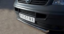 Одинарная защита переднего бампера SLITKOFF диаметром 63 мм Volkswagen Transporter  T5 (2003-2009) дорестайлинг