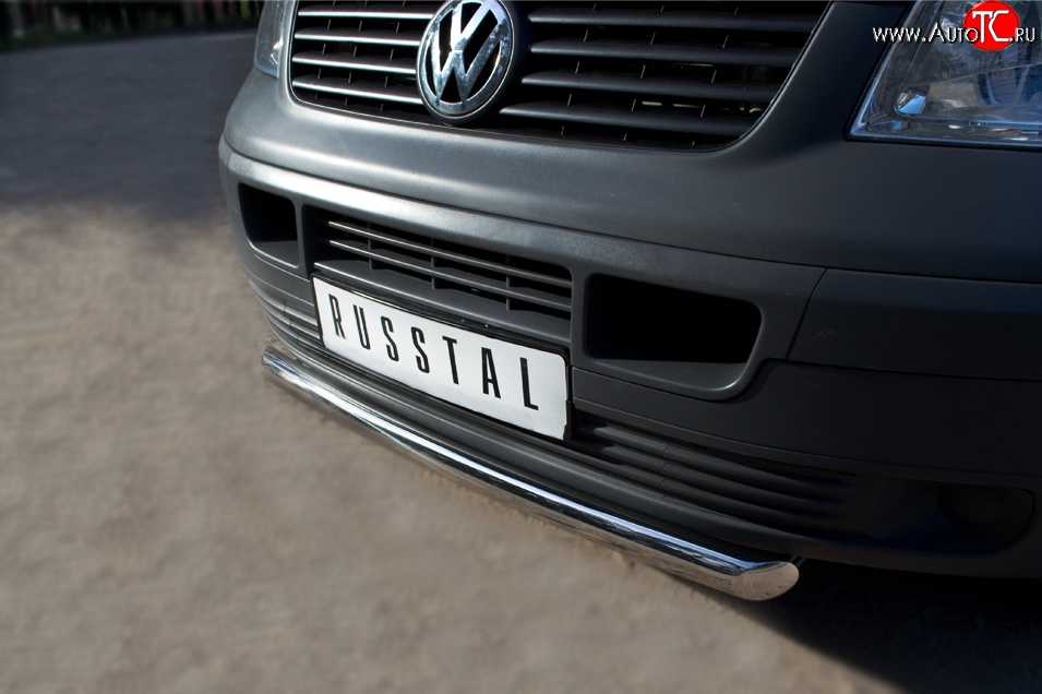 15 799 р. Одинарная защита переднего бампера SLITKOFF диаметром 63 мм  Volkswagen Transporter  T5 (2003-2009) дорестайлинг  с доставкой в г. Керчь