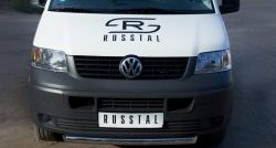15 799 р. Одинарная защита переднего бампера SLITKOFF диаметром 63 мм  Volkswagen Transporter  T5 (2003-2009) дорестайлинг  с доставкой в г. Керчь. Увеличить фотографию 2