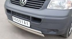 16 849 р. Защита переднего бампера (2 трубыØ75х42 мм, нержавейка) Russtal Volkswagen Transporter T5 дорестайлинг (2003-2009)  с доставкой в г. Керчь. Увеличить фотографию 3
