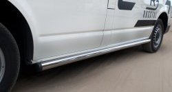 12 749 р. Правая защита порога SLITKOFF из круглой трубы диаметром 63 мм с заглушкой  Volkswagen Transporter  T5 (2003-2009) дорестайлинг  с доставкой в г. Керчь. Увеличить фотографию 4