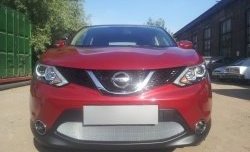 1 539 р. Сетка на бампер Russtal (хром) Nissan Qashqai 2 J11 рестайлинг (2017-2022)  с доставкой в г. Керчь. Увеличить фотографию 3